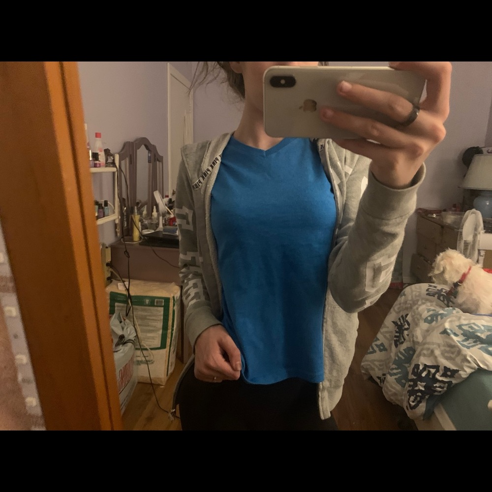 Blue racerback tank top